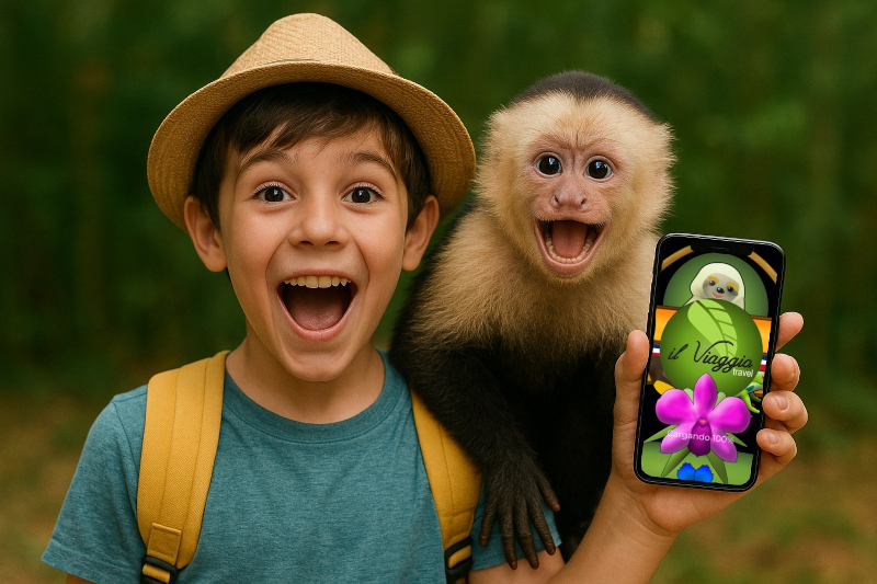 Interactive Costa Rica game featuring Jorge the white-faced monkey. Click to open the game page.